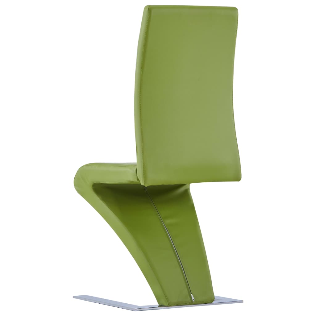 vidaXL Krzesła o zygzakowatej formie, 2 szt., zielone, sztuczna skóra