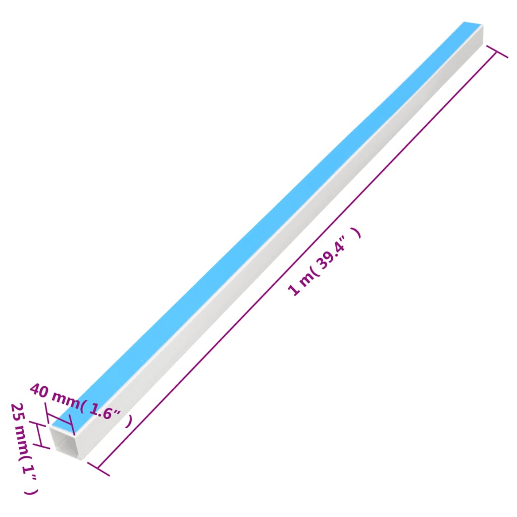 vidaXL Kanał elektroinstalacyjny, samoprzylepny, 40x25 mm, 10 m, PVC