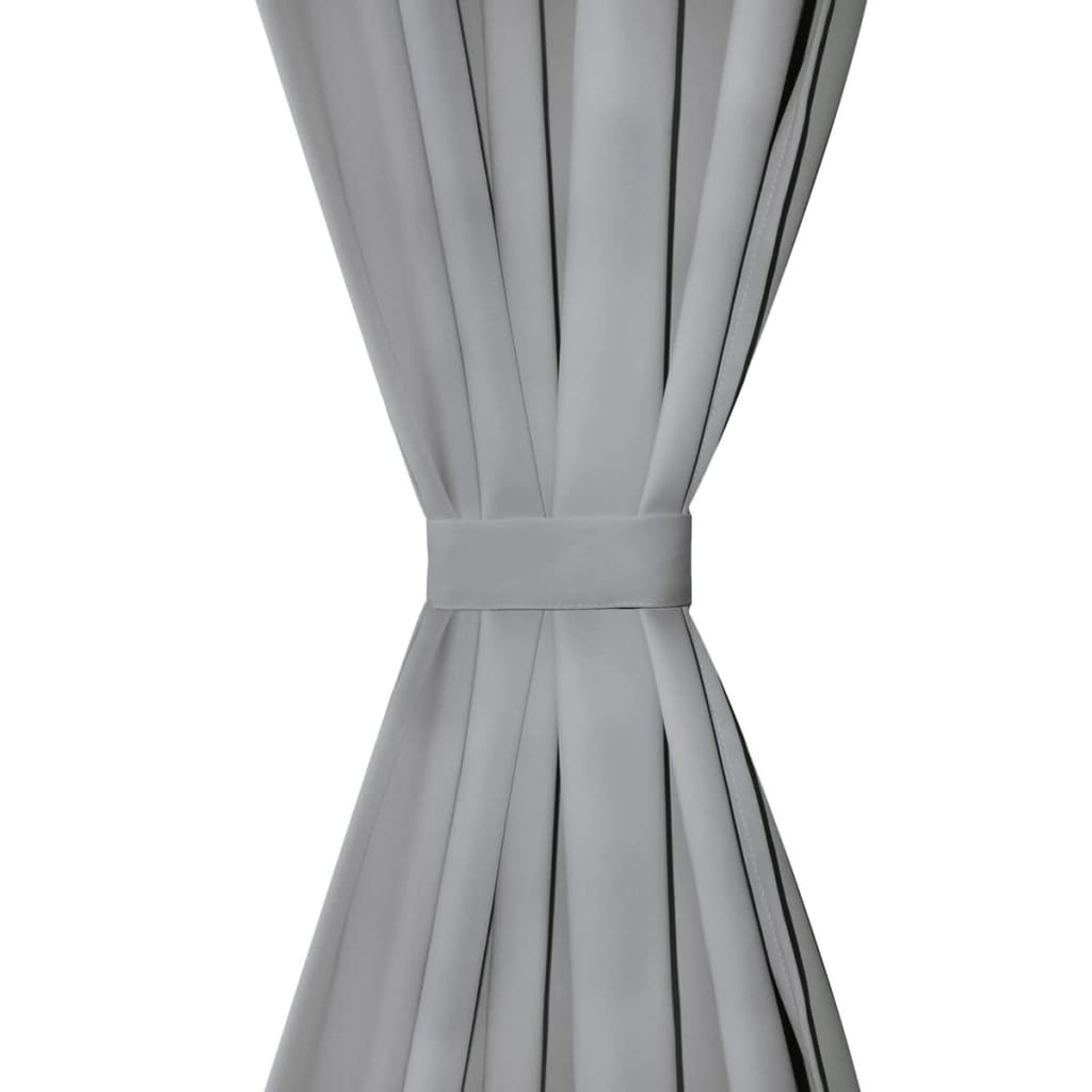 vidaXL Zasłony z mikrosatyny, z pętelkami, 2 szt., 140x175 cm, szare
