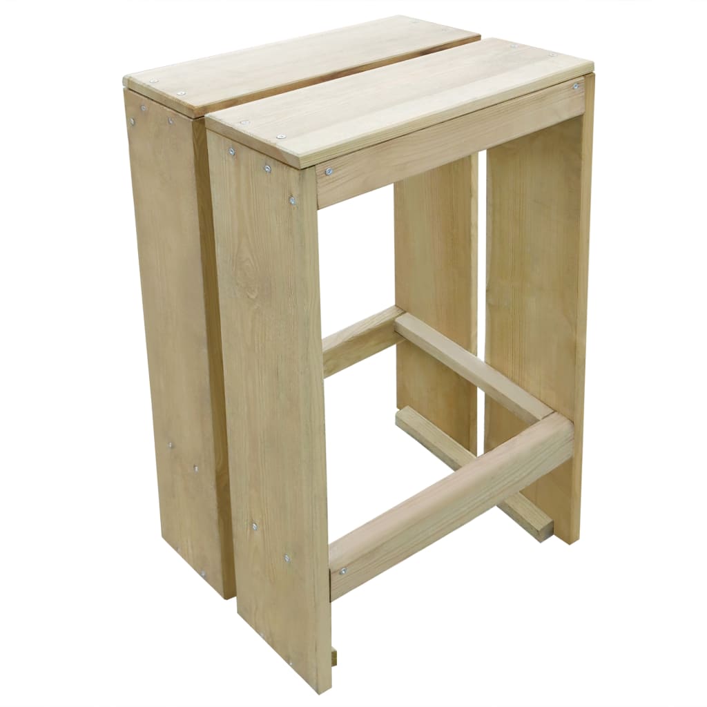 vidaXL Ogrodowe stołki barowe, 2 szt., impregnowane drewno sosnowe