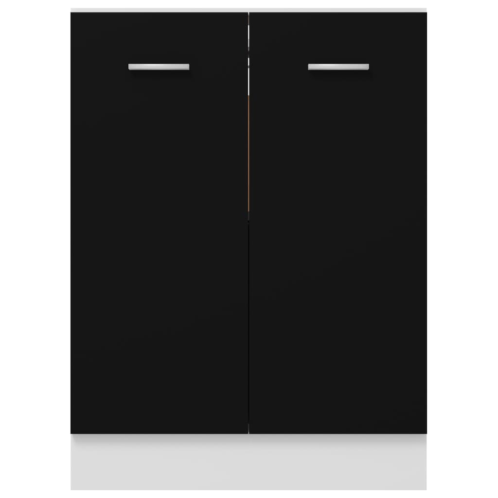 vidaXL Szafka kuchenna, czarna, 60x46x81,5 cm, materiał drewnopochodny