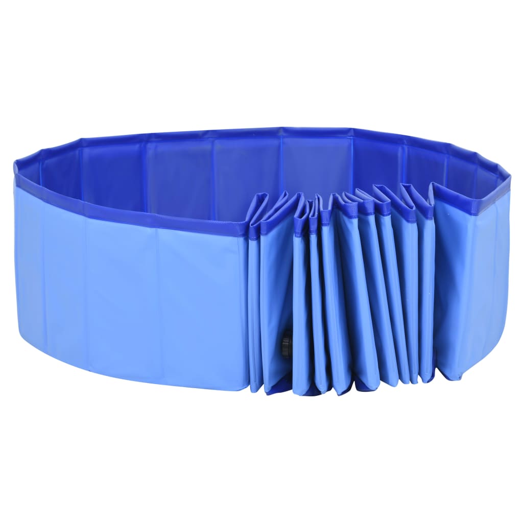 vidaXL Składany basen dla psa, niebieski, 200x30 cm, PVC