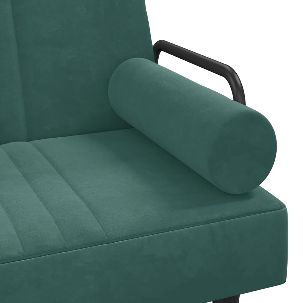 vidaXL Sofa rozkładana L, ciemnozielona, 260x140x70 cm, aksamit