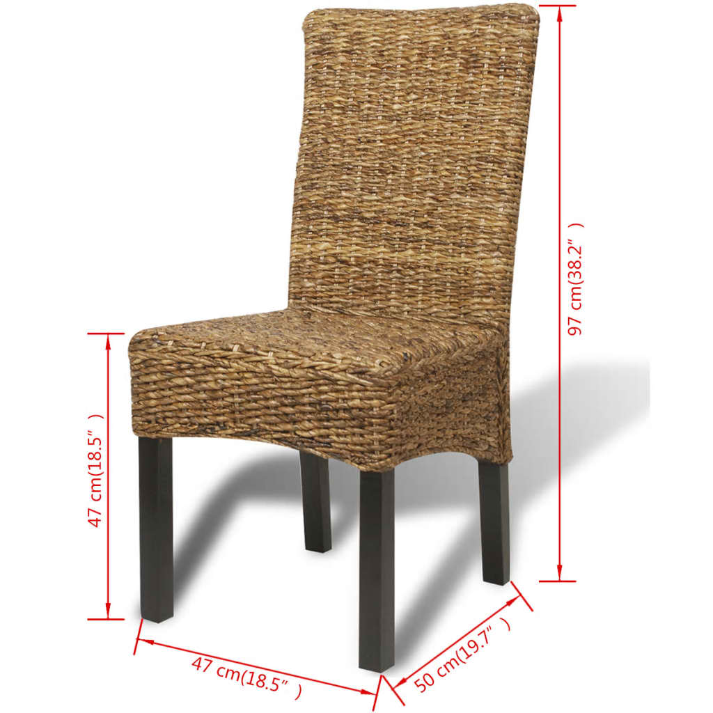 vidaXL Krzesła stołowe, 4 szt., abaka i lite drewno mango