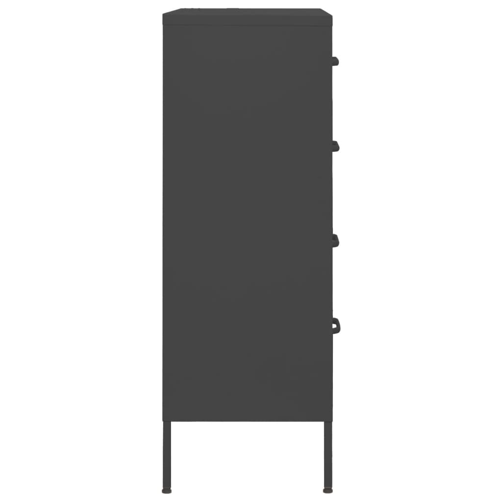 vidaXL Szafka z szufladami, antracytowa, 80x35x101,5 cm, stalowa