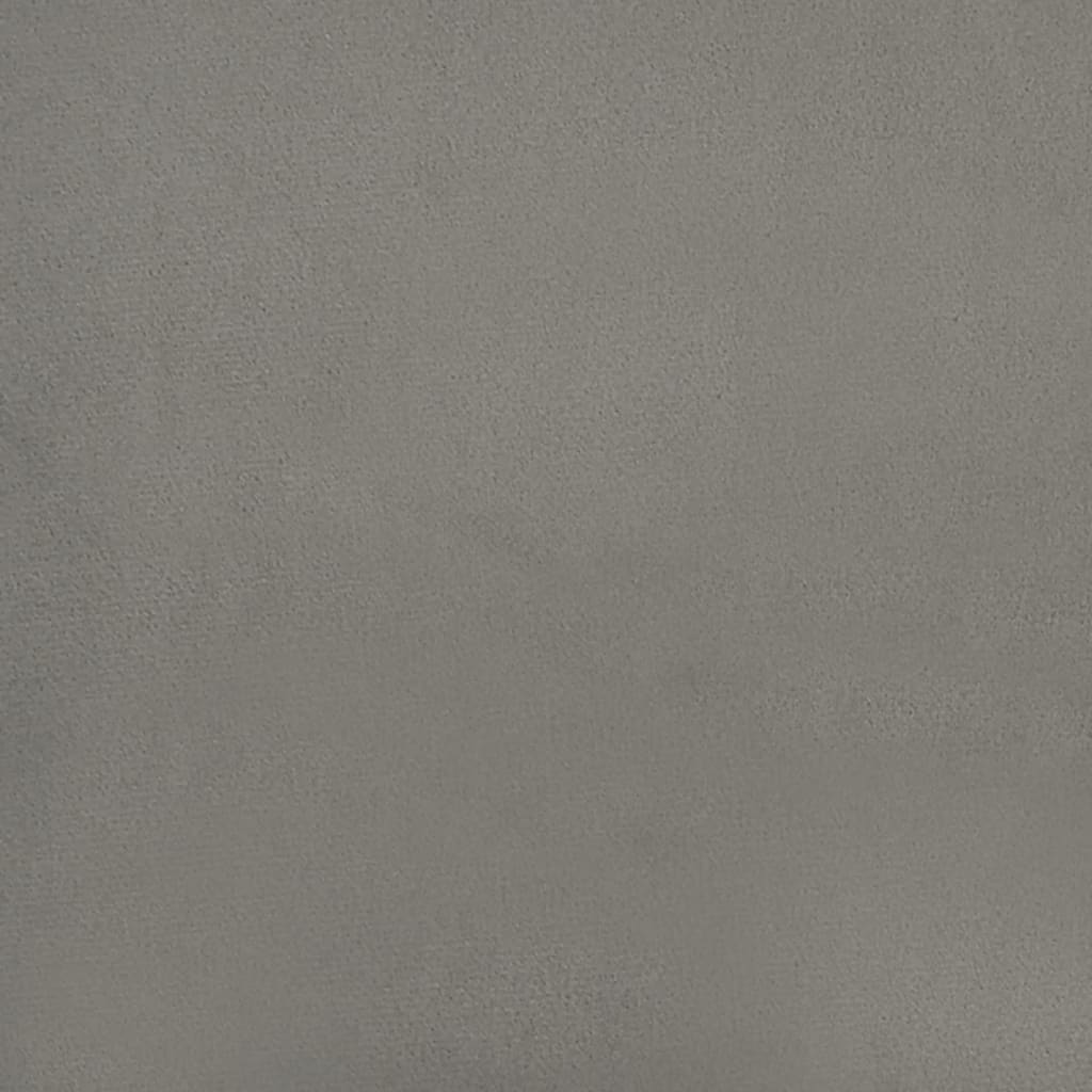 vidaXL Łóżko kontynentalne, jasnoszare, obite aksamitem, 140x190 cm