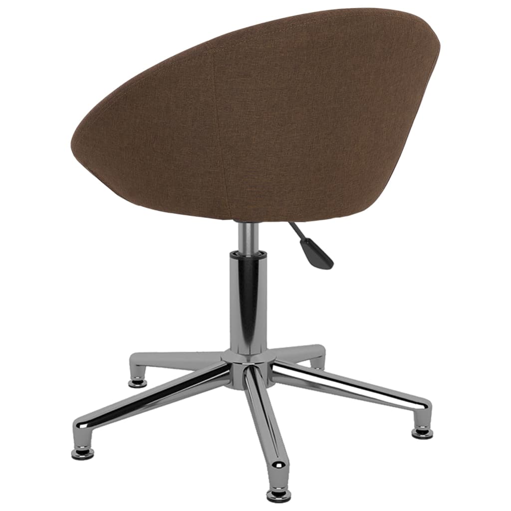 vidaXL Obrotowe krzesło stołowe, brązowe, obite tkaniną