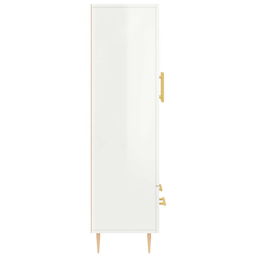 vidaXL Wysoka szafka, biała z połyskiem, 69,5x31x115 cm