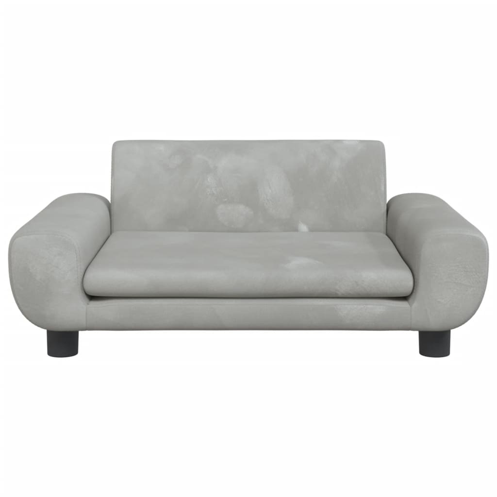 vidaXL Sofa dla dzieci, jasnoszara, 70x45x33 cm, aksamit