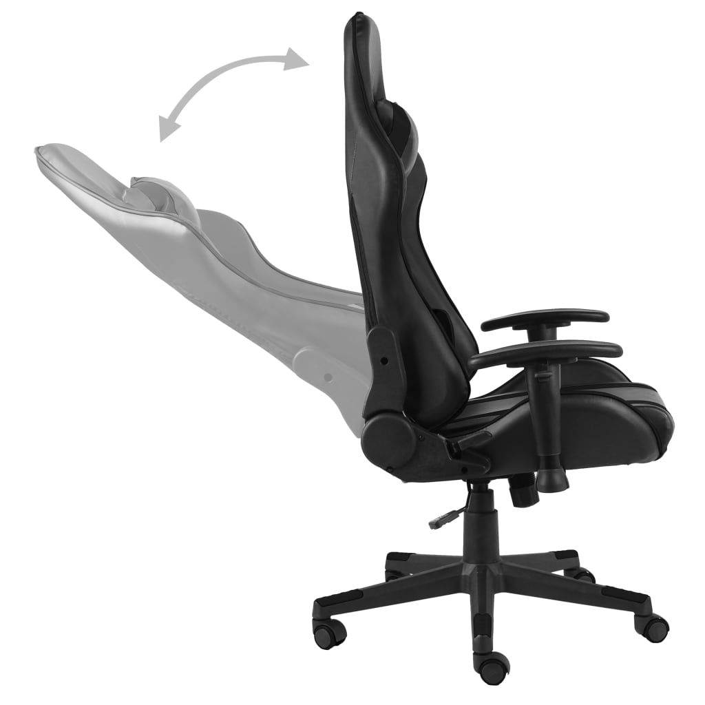 vidaXL Obrotowy fotel gamingowy, czarny, PVC