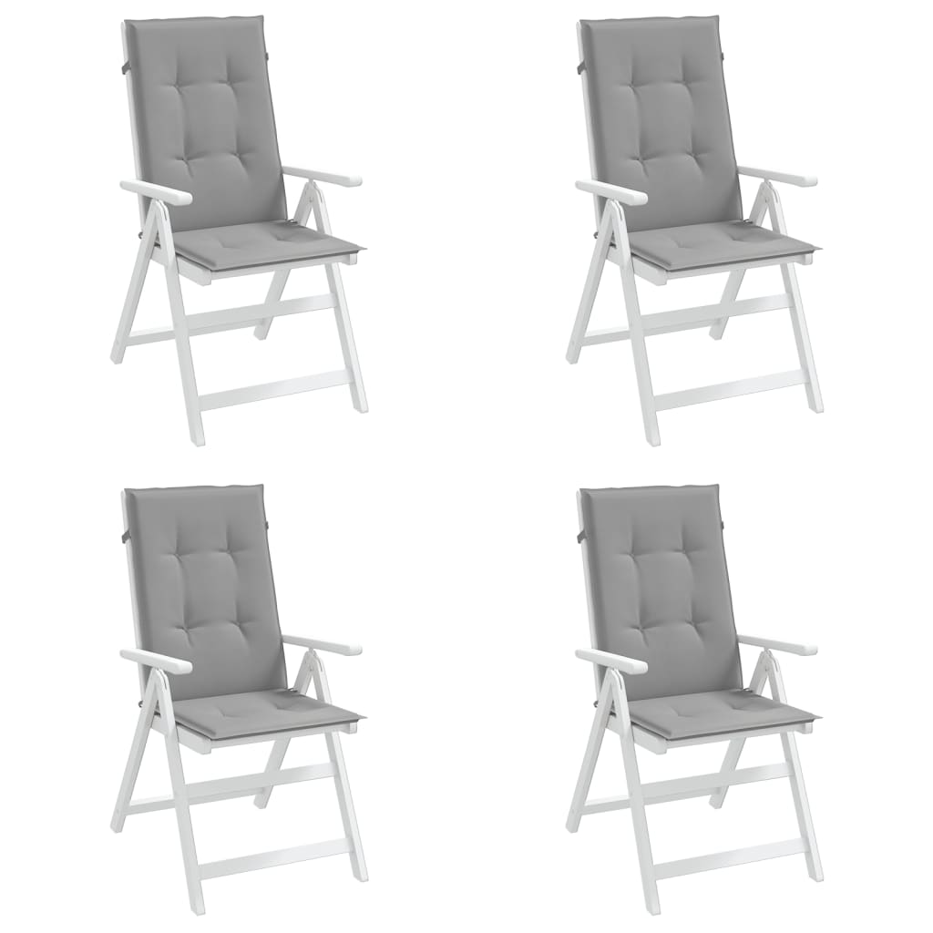 vidaXL Poduszki na krzesła ogrodowe, 4 szt., szare, 120x50x3 cm