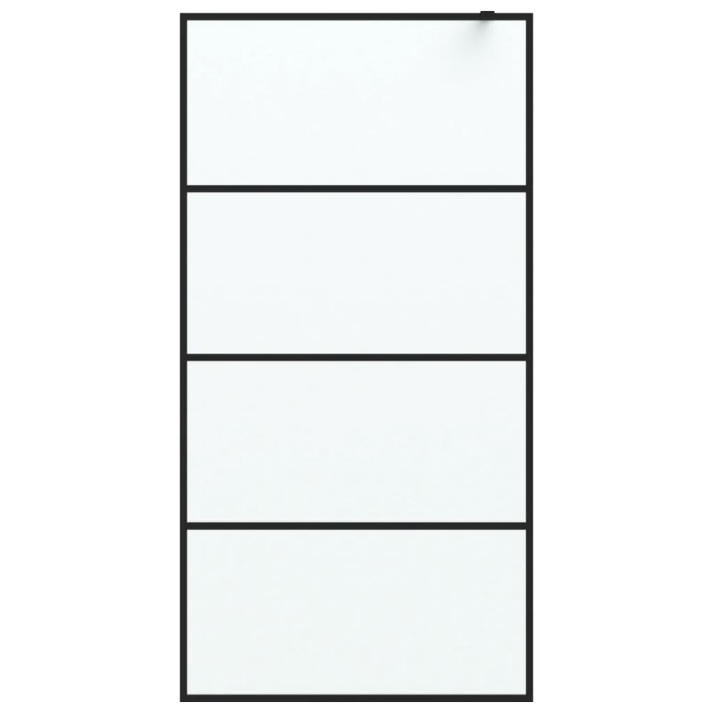 vidaXL Ścianka prysznicowa, czarna, 100x195 cm, mrożone szkło ESG