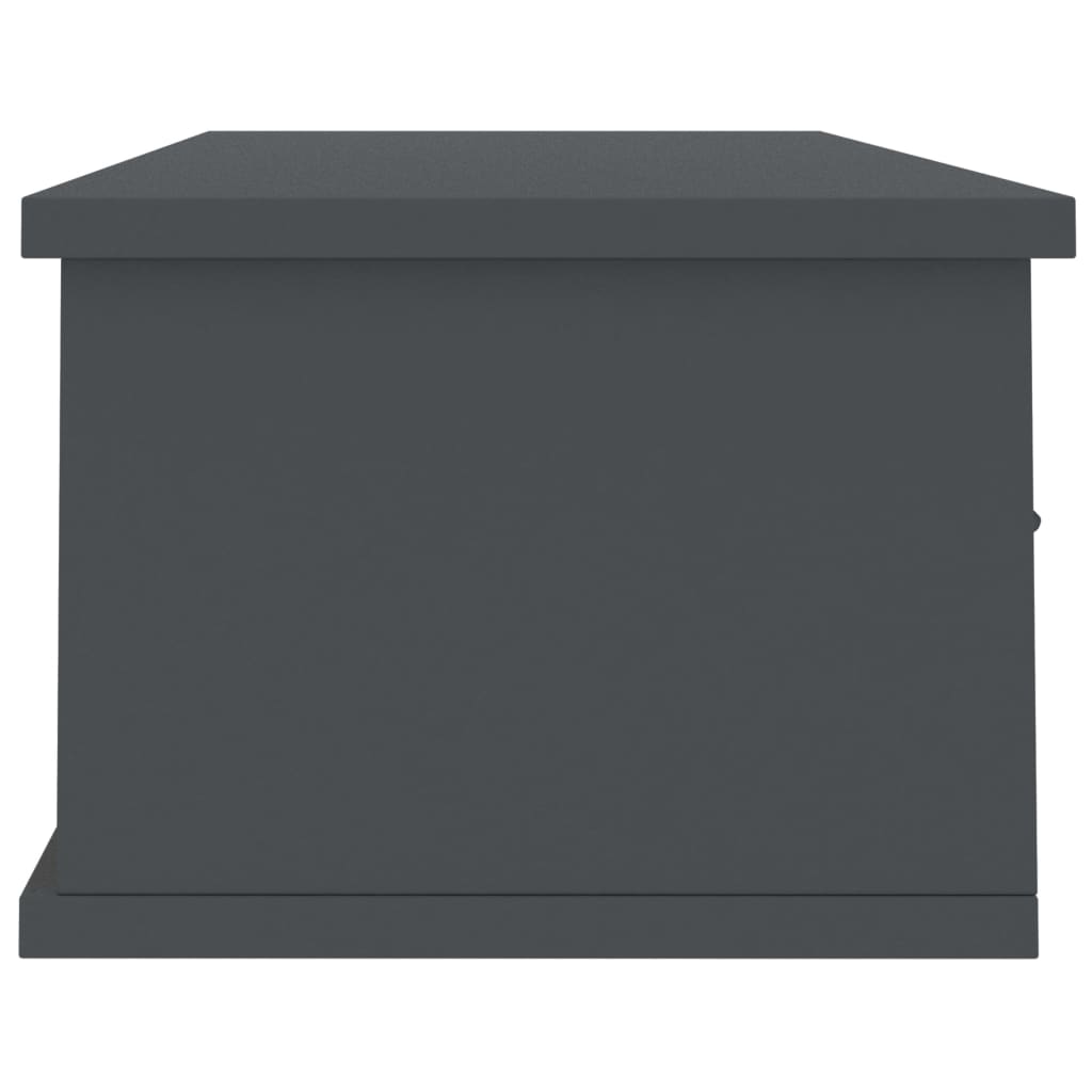 vidaXL Półka ścienna z szufladami, szara, 88x26x18,5 cm