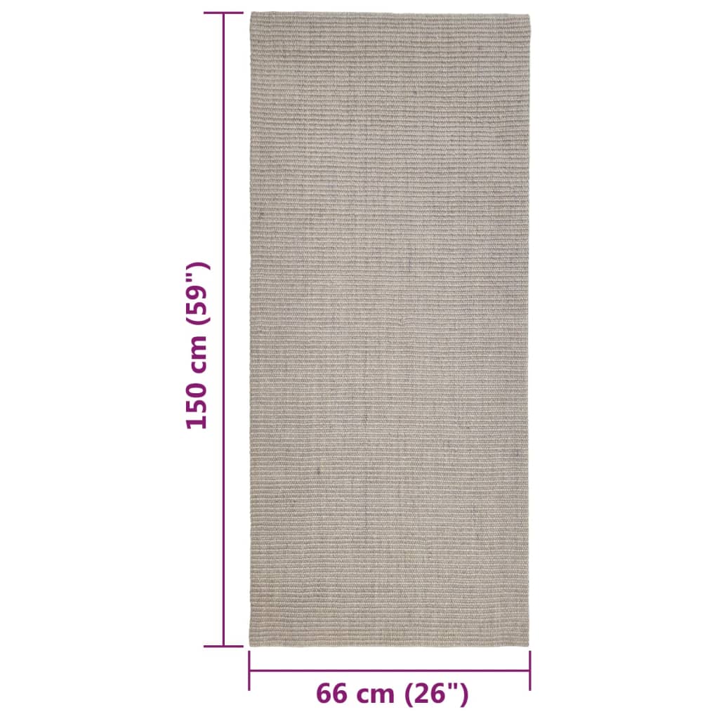 vidaXL Sizalowy dywanik do drapania, kolor piaskowy, 66x150 cm