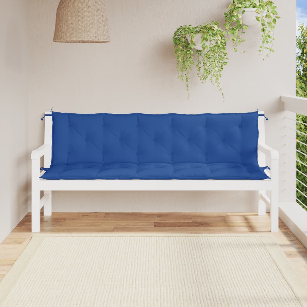 vidaXL Poduszki na ławkę ogrodową, 2 szt., niebieska, tkanina Oxford