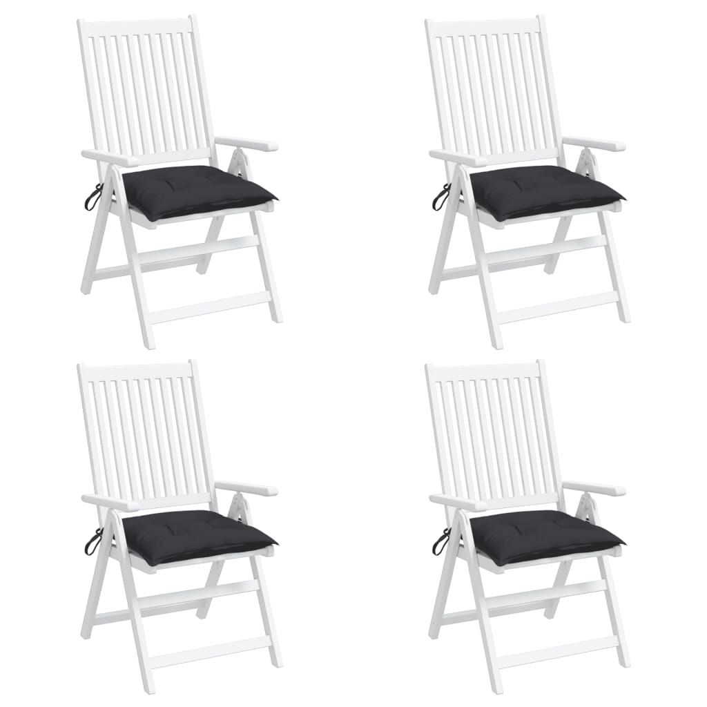 vidaXL Poduszki na krzesła, 4 szt., czarne, 40x40x7 cm, tkanina