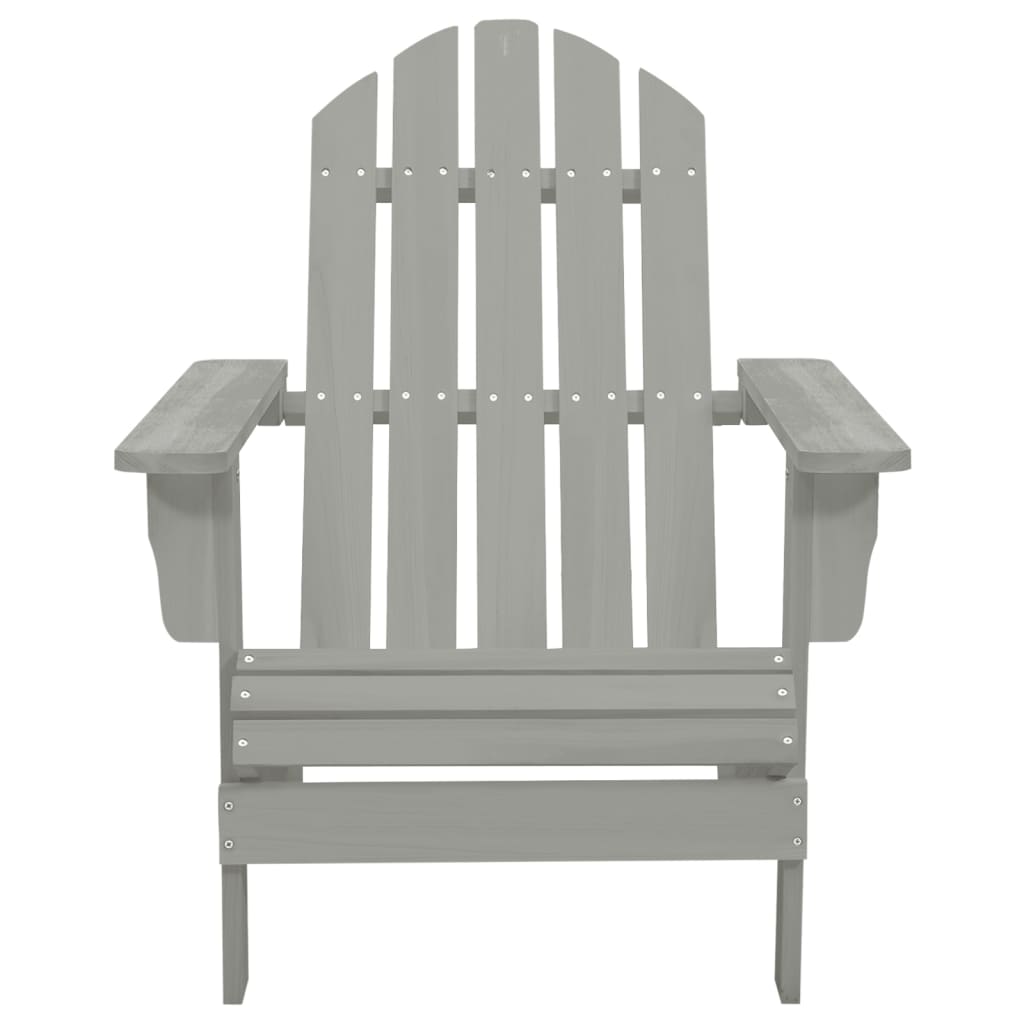 vidaXL Krzesło ogrodowe Adirondack ze stolikiem, drewno jodłowe, szare