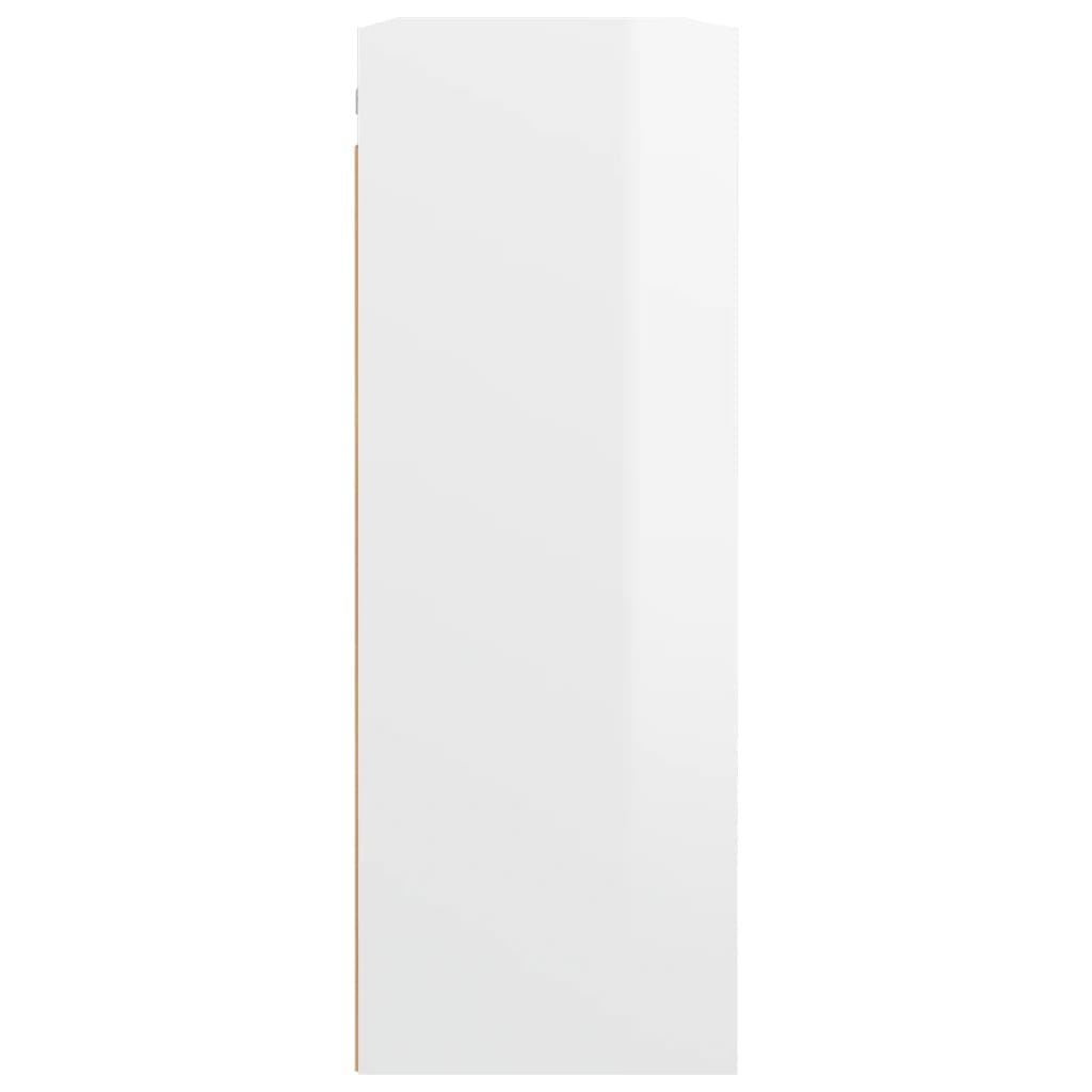 vidaXL Szafka wisząca, biała o wysokim połysku, 69,5x32,5x90 cm