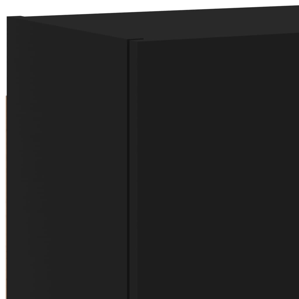 vidaXL 4-częściowy zestaw mebli TV, czarny, materiał drewnopochodny