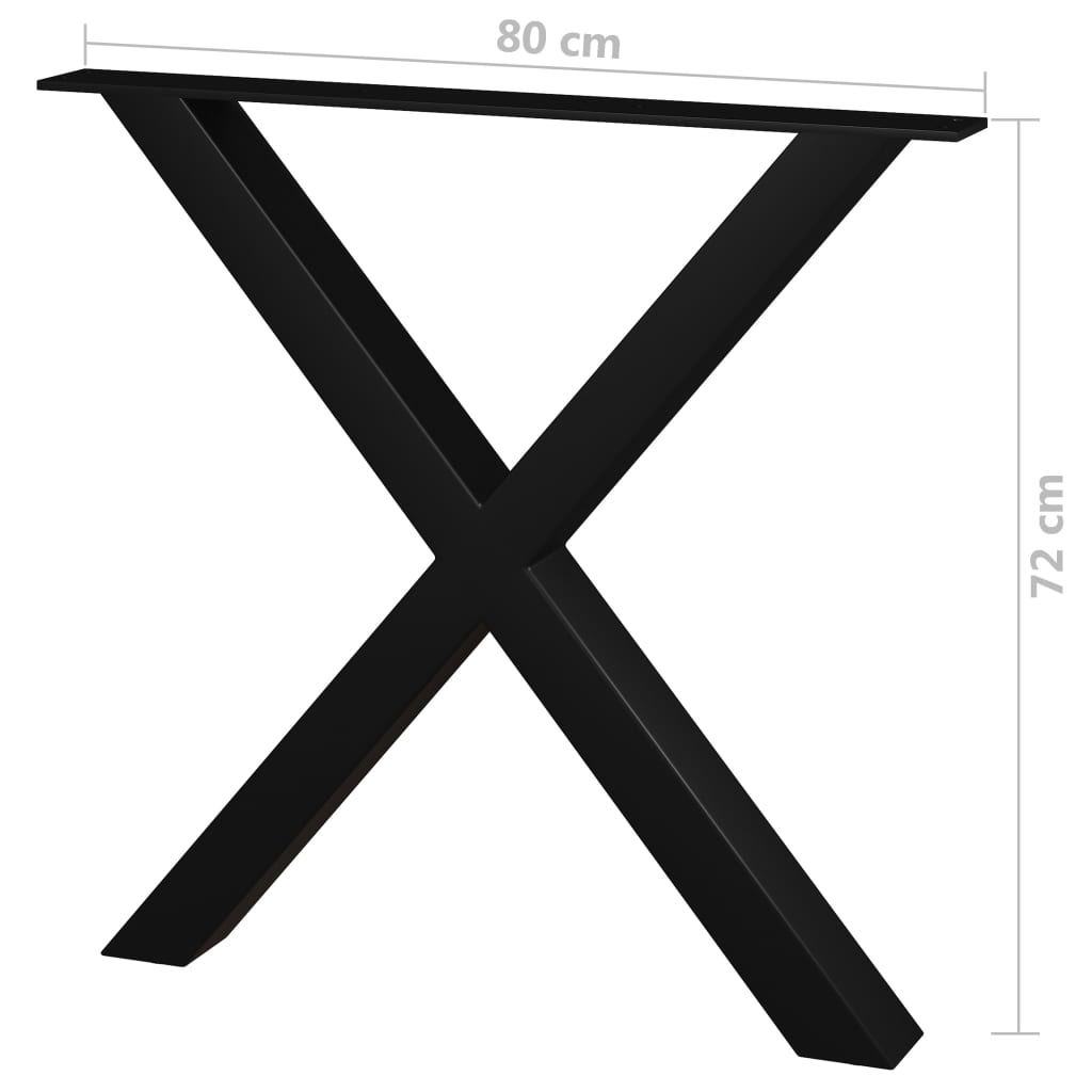 vidaXL Nogi do stołu, 2 szt., kształt litery X, 80 x 72 cm