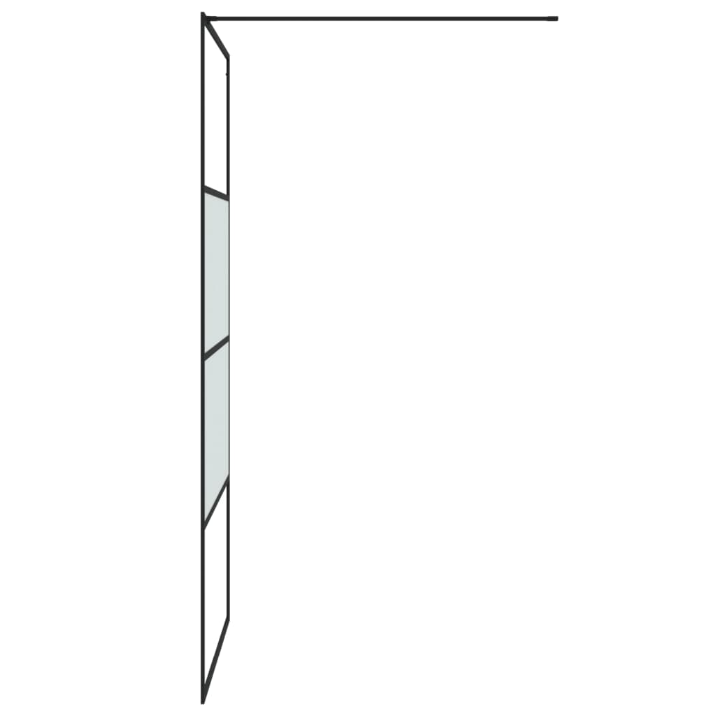vidaXL Ścianka prysznicowa, czarna, 100x195 cm, półmrożone szkło ESG