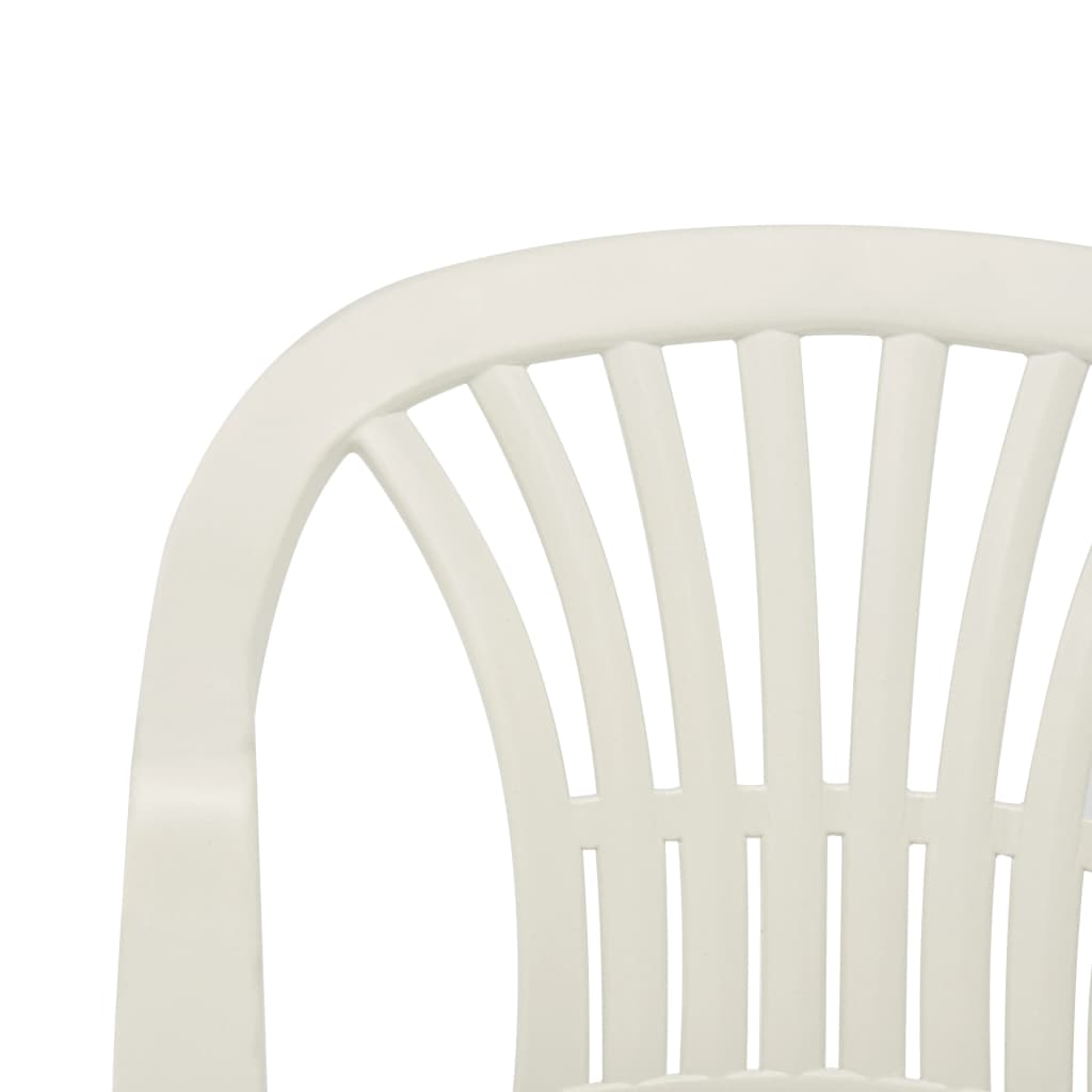 vidaXL Krzesła ogrodowe układane w stos, 45 szt., plastikowe, białe