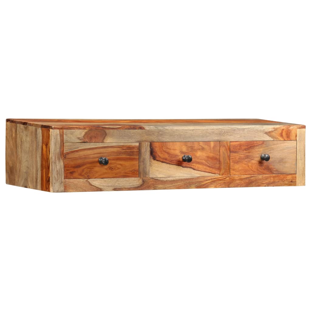 vidaXL Ścienny stolik konsolowy, 100x25x20 cm, lite drewno sheesham