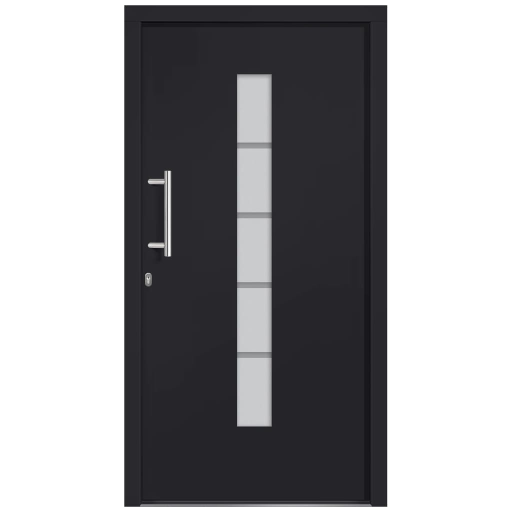 vidaXL Drzwi zewnętrzne, aluminium i PVC, antracytowe, 110x210 cm