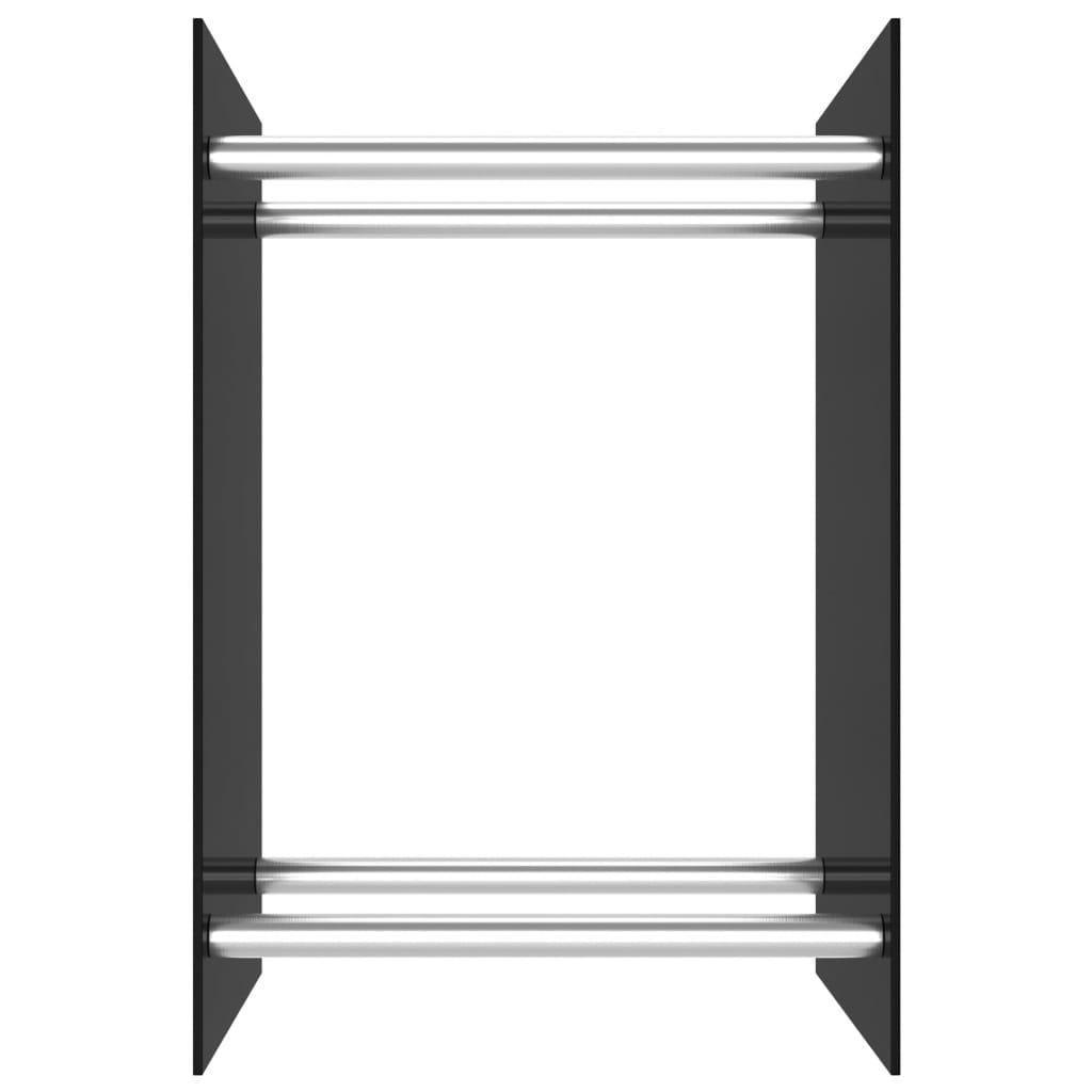 vidaXL Stojak na drewno opałowe, czarny, 40x35x60 cm, szklany