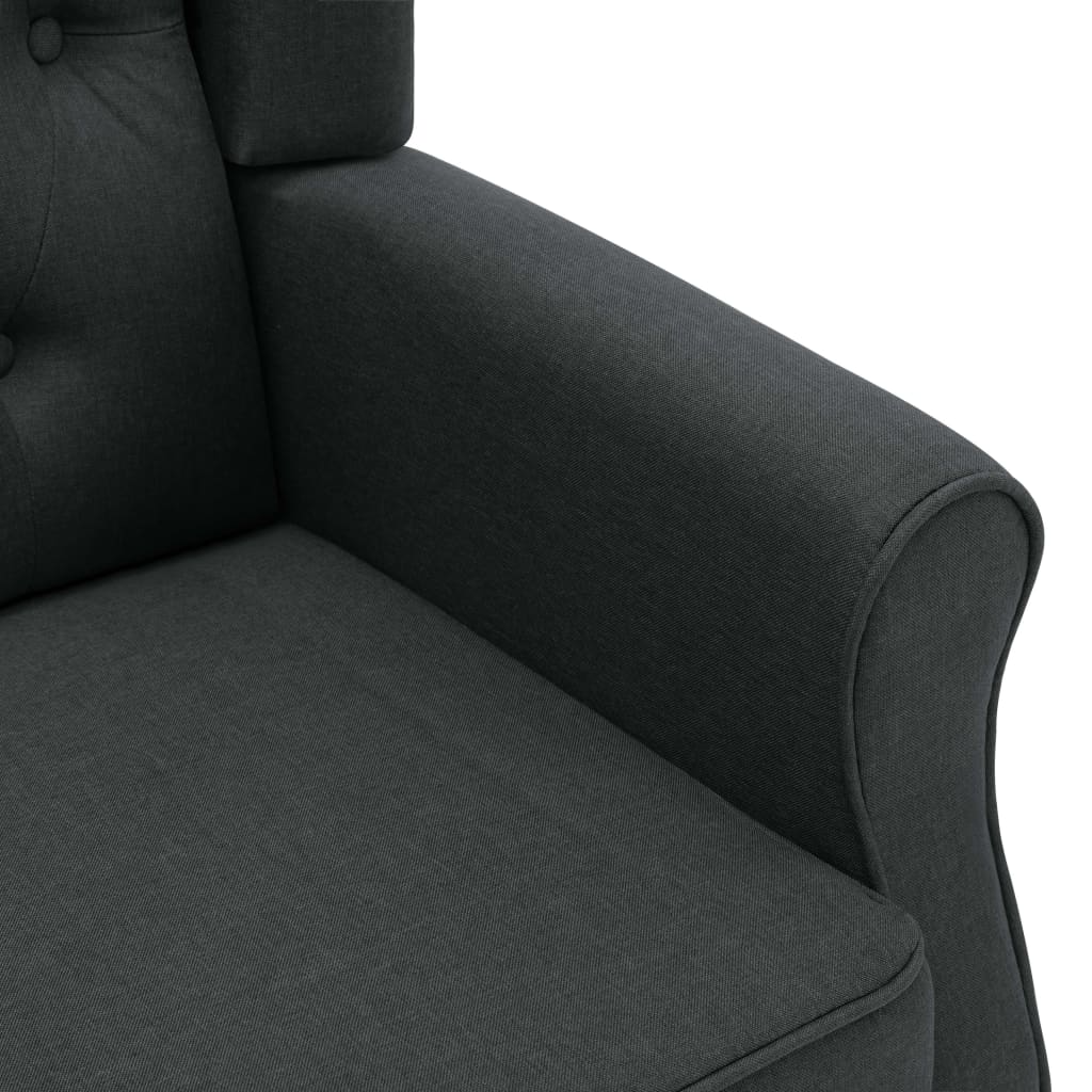 vidaXL Fotel masujący z podnóżkiem, ciemnoszary, obity tkaniną
