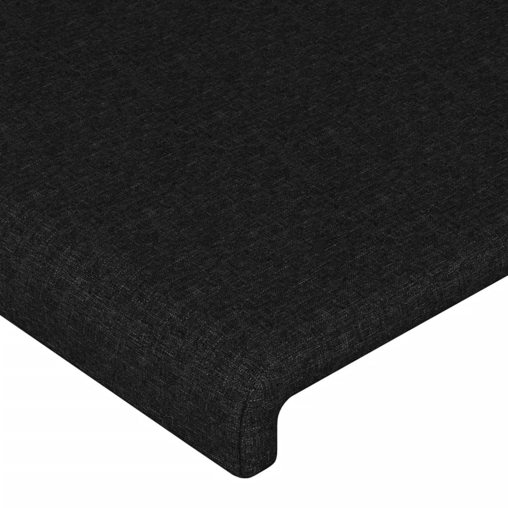 vidaXL Rama łóżka z zagłówkiem, czarna, 120x200 cm, obita tkaniną