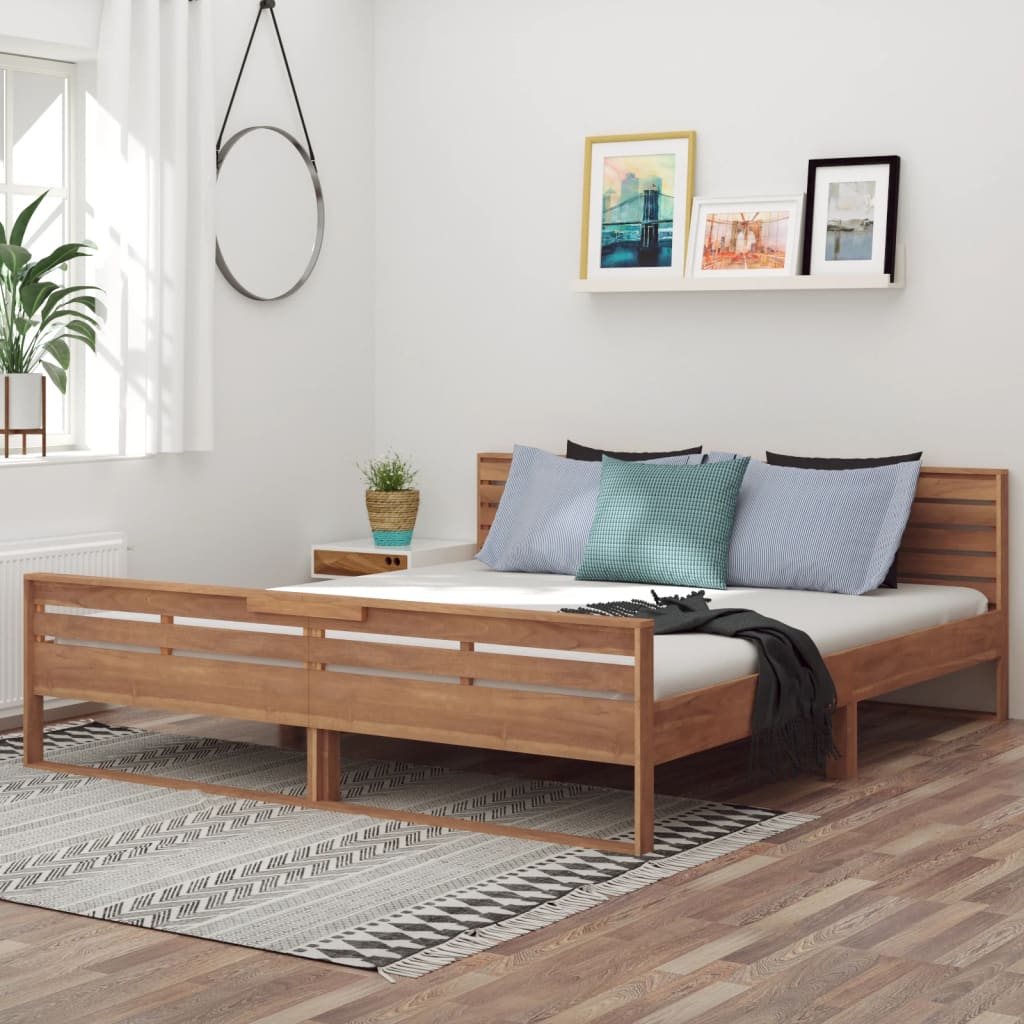 vidaXL Rama łóżka z litego drewna tekowego, 180 x 200 cm