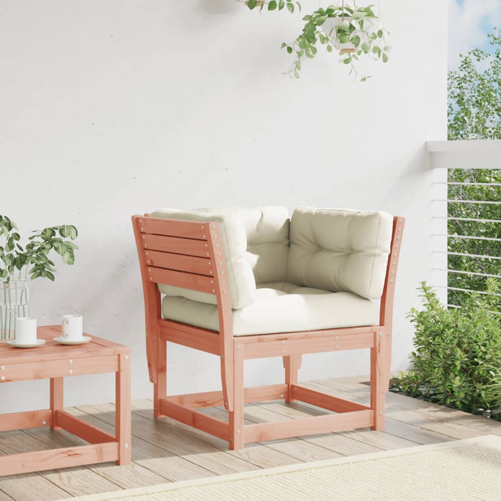vidaXL Fotel ogrodowy z podłokietnikami/ poduszkami, drewno daglezjowe