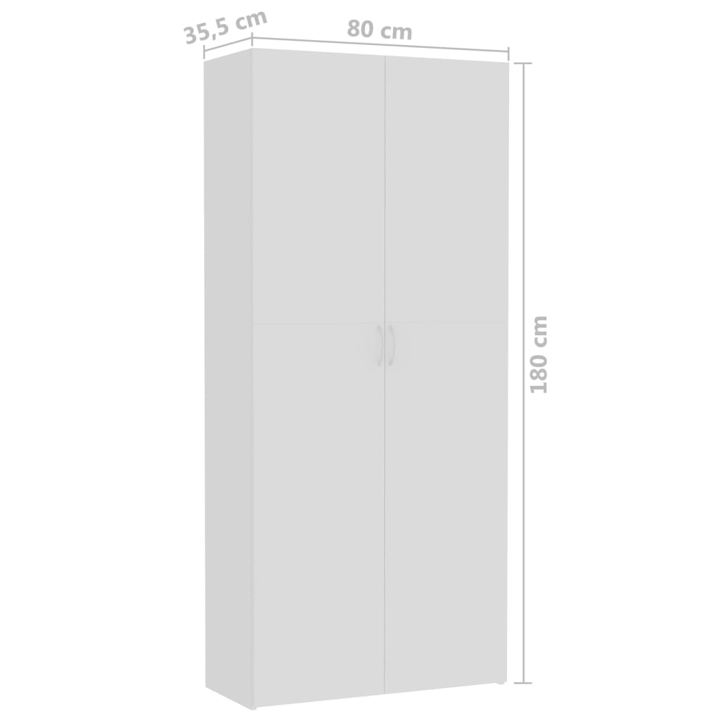 vidaXL Szafa, biała, 80 x 35,5 x 180 cm, płyta wiórowa