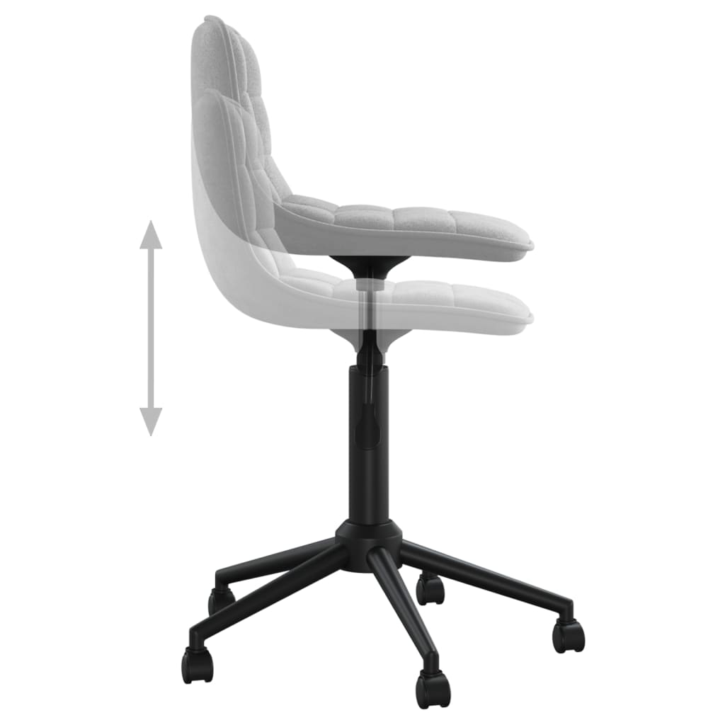 vidaXL Obrotowe krzesła stołowe, 4 szt., jasnoszare, obite aksamitem