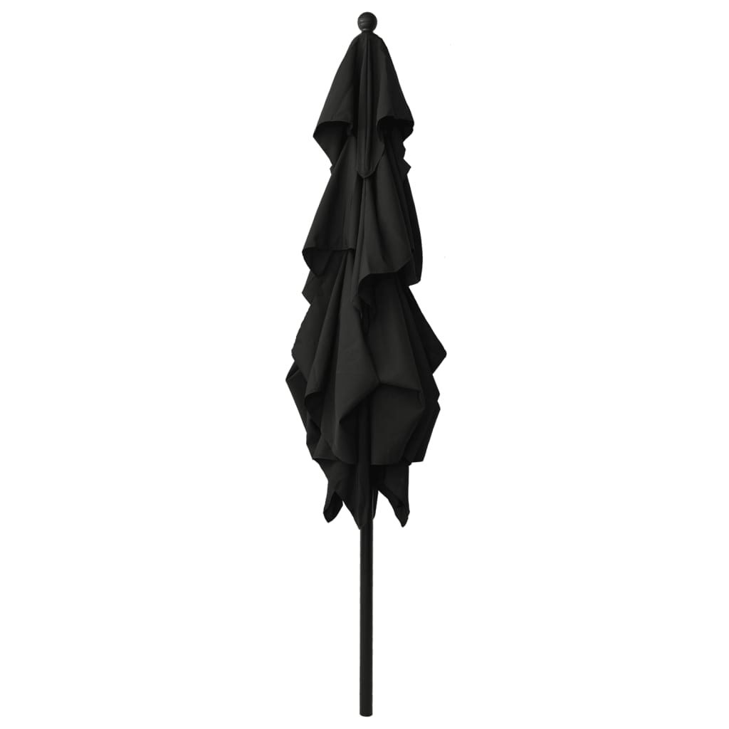 vidaXL 3-poziomowy parasol na aluminiowym słupku, czarny, 2,5x2,5 m