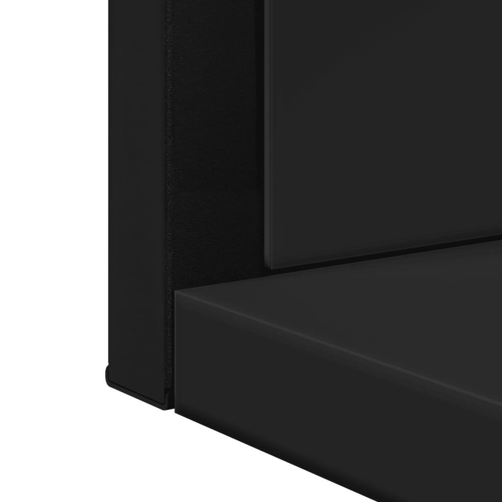 vidaXL Lustro łazienkowe z półką, czarne, 50x12x60 cm