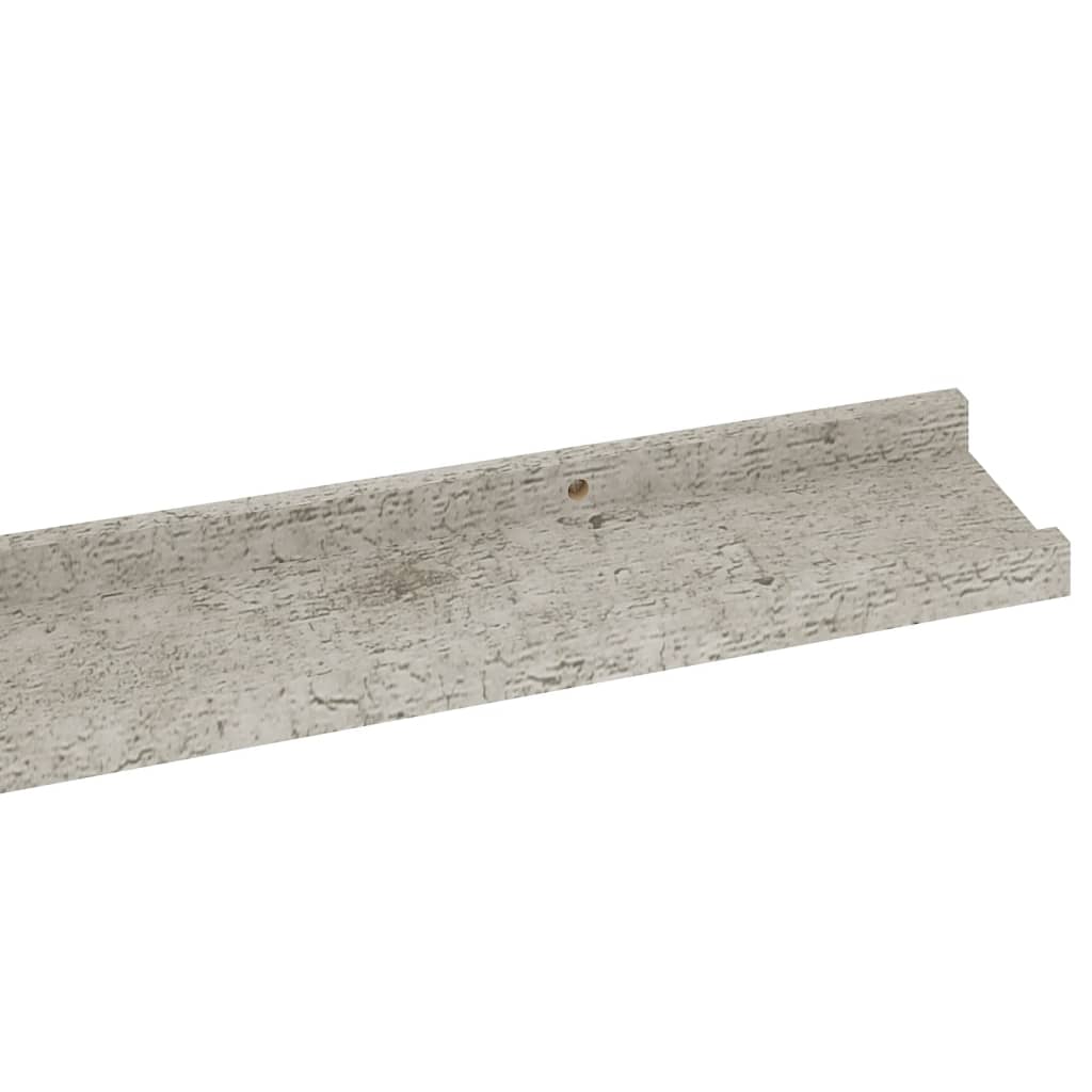 vidaXL Półki ścienne, 4 szt., szarość betonu, 100x9x3 cm