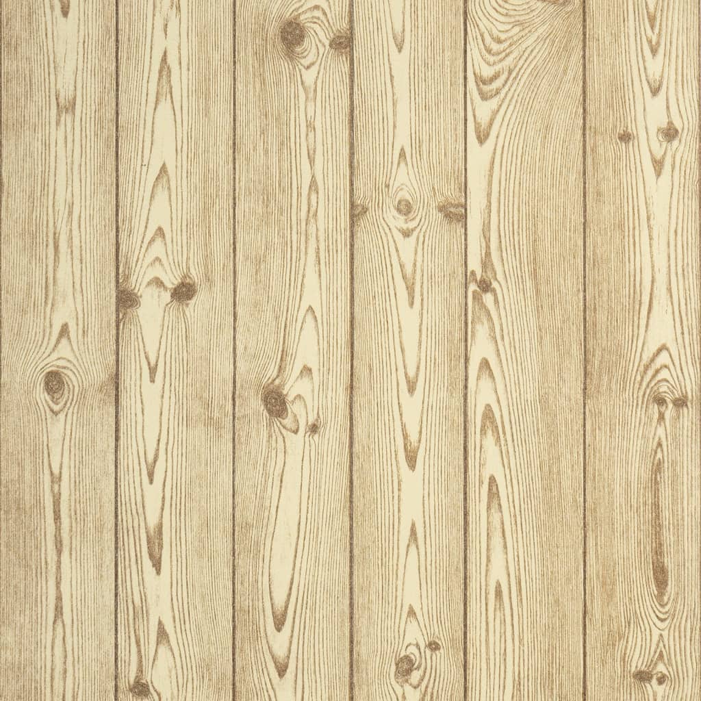 vidaXL Tapeta 3D, wzór drewnianych paneli, brązowa