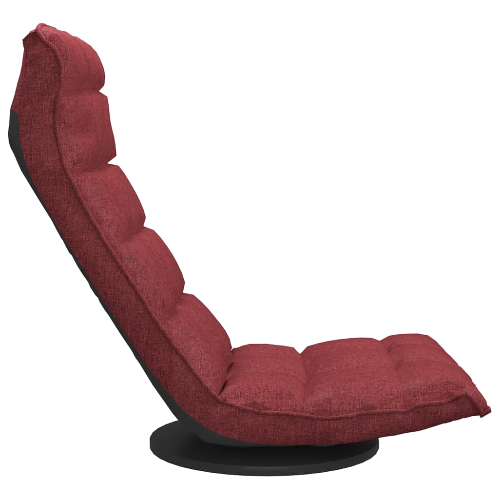 vidaXL Obrotowe krzesło podłogowe, winna czerwień, obite tkaniną