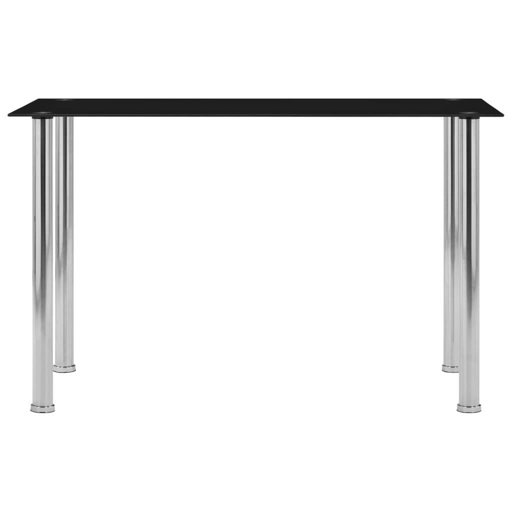 vidaXL Stół jadalniany, czarny, 120x60x75 cm, hartowane szkło