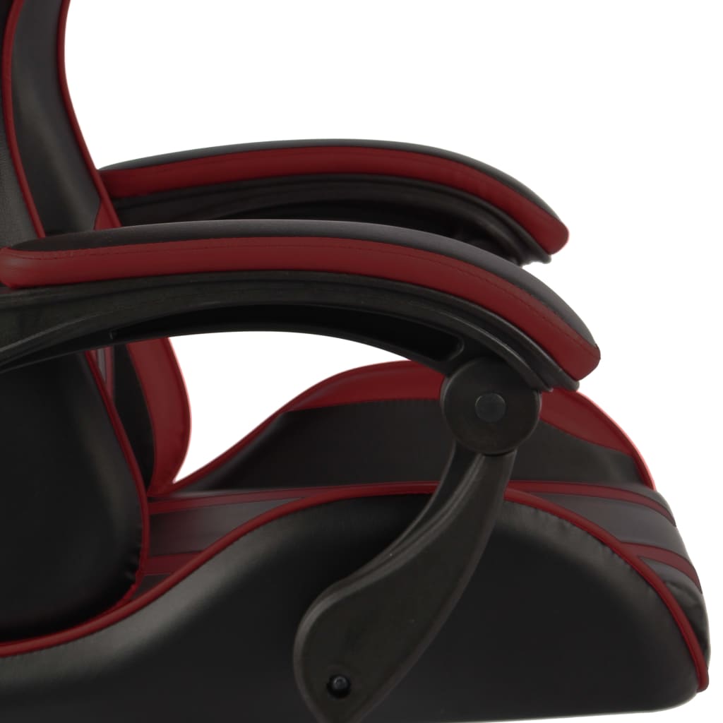 vidaXL Fotel dla gracza, czarno-bordowy, sztuczna skóra