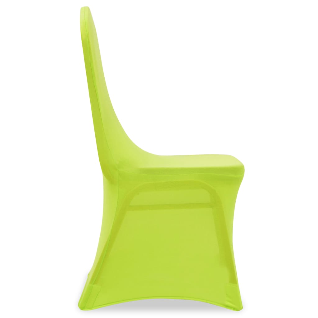 vidaXL Elastyczne pokrowce na krzesło zielone 6 szt.