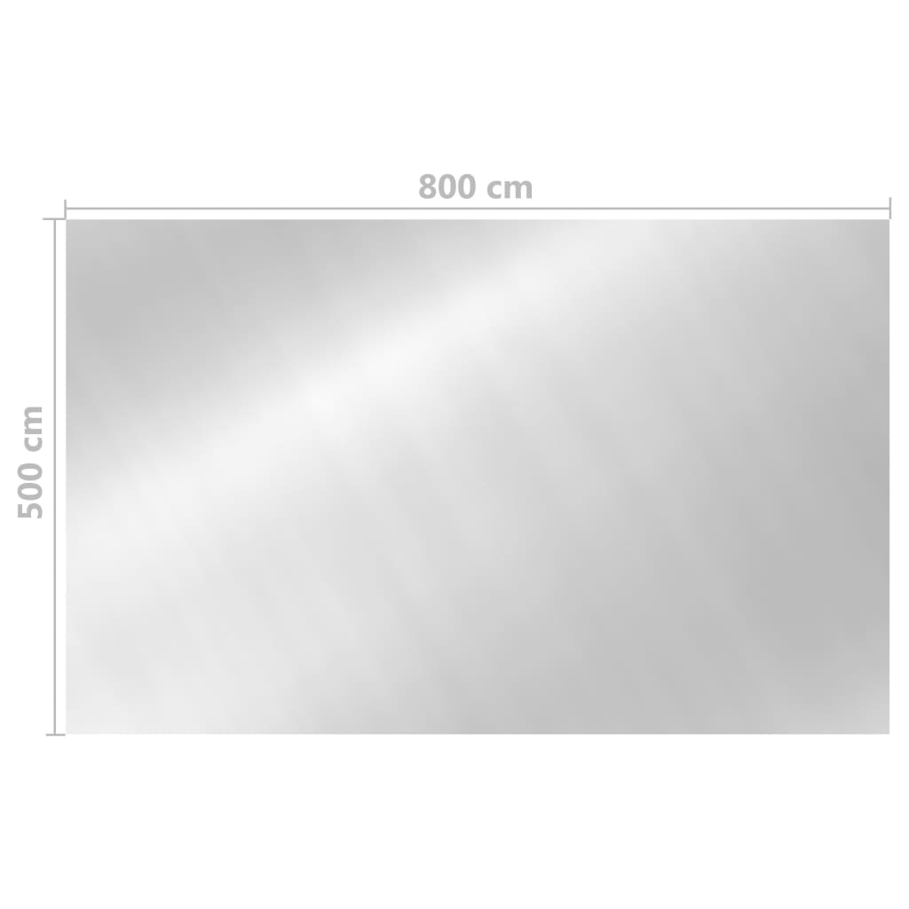 vidaXL Prostokątna folia na basen, 800x500 cm, PE, srebrna