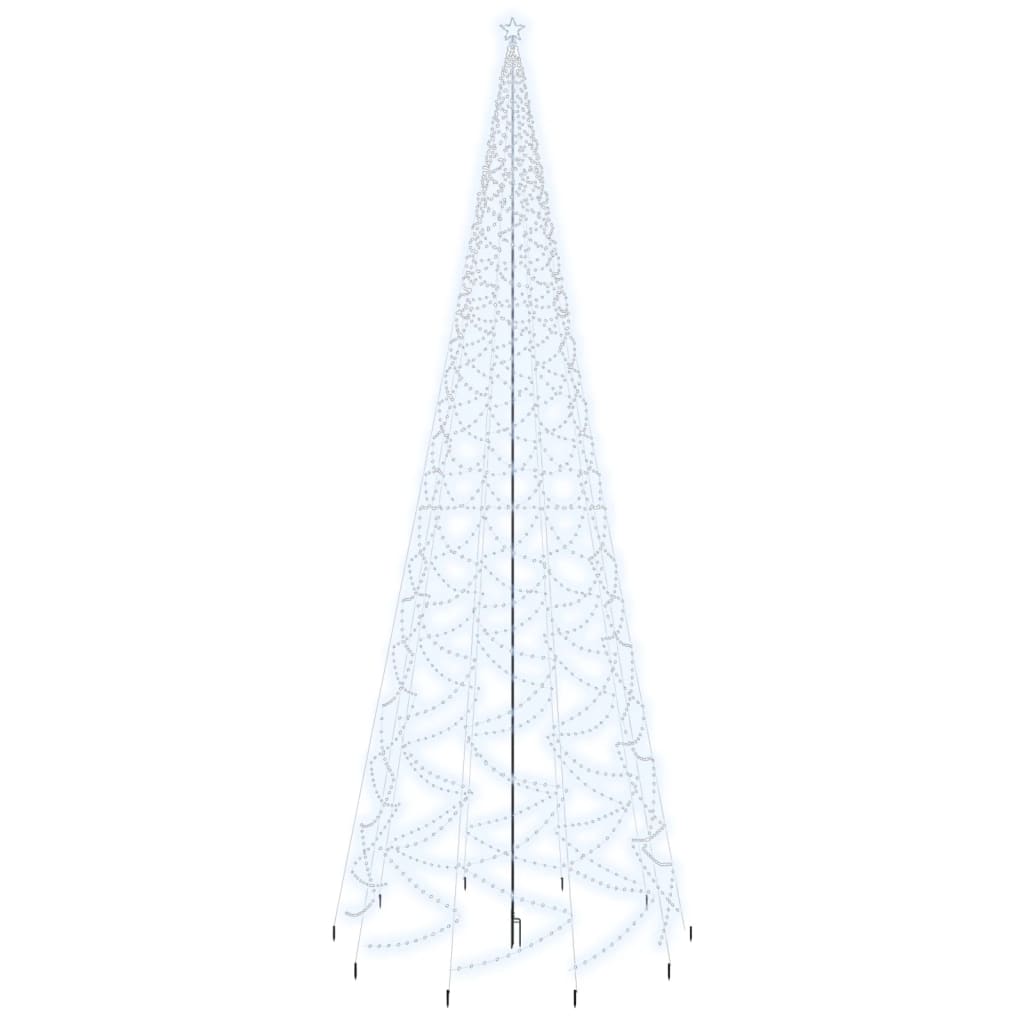 vidaXL Choinka z kołkiem gruntowym, 3000 zimnych białych LED, 800 cm