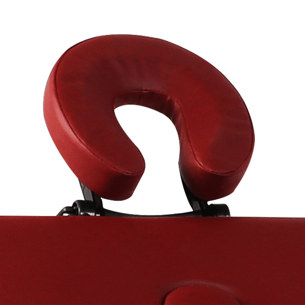 vidaXL Składany stół do masażu z aluminiową ramą, 2 strefy, czerwony