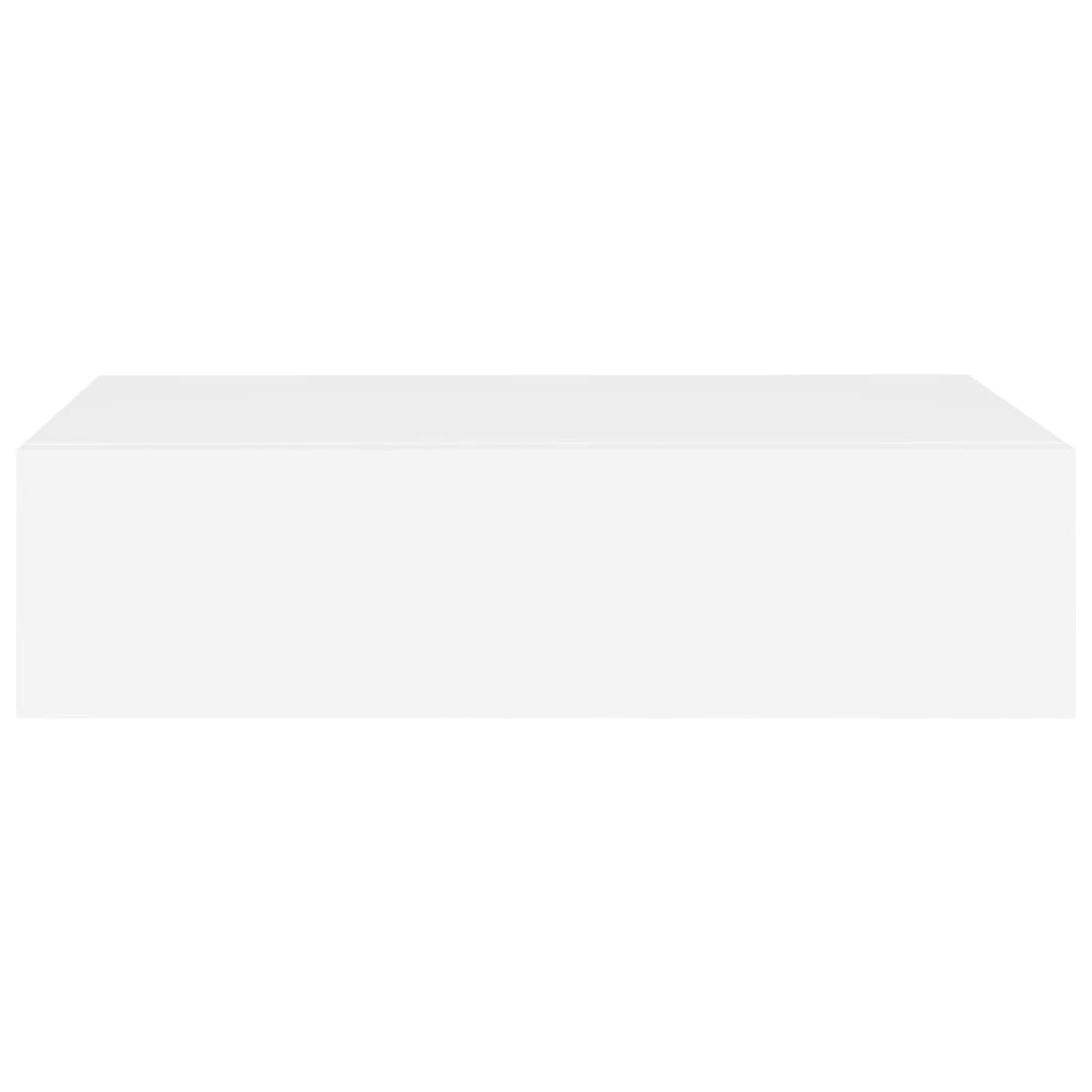 vidaXL Półka ścienna z szufladą, biała, 40 x 23,5 x 10 cm, MDF