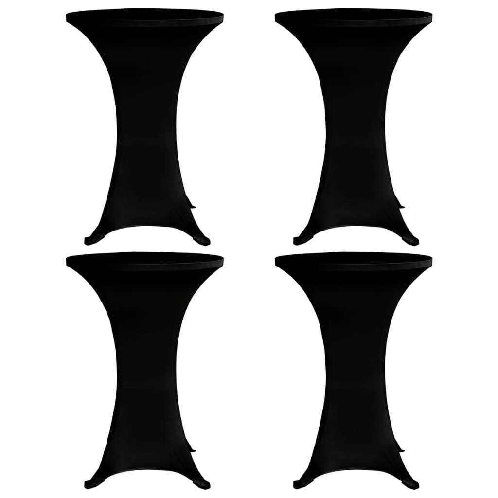 vidaXL Pokrowce na stół barowy, Ø 60 cm, czarne, elastyczne, 4 szt.