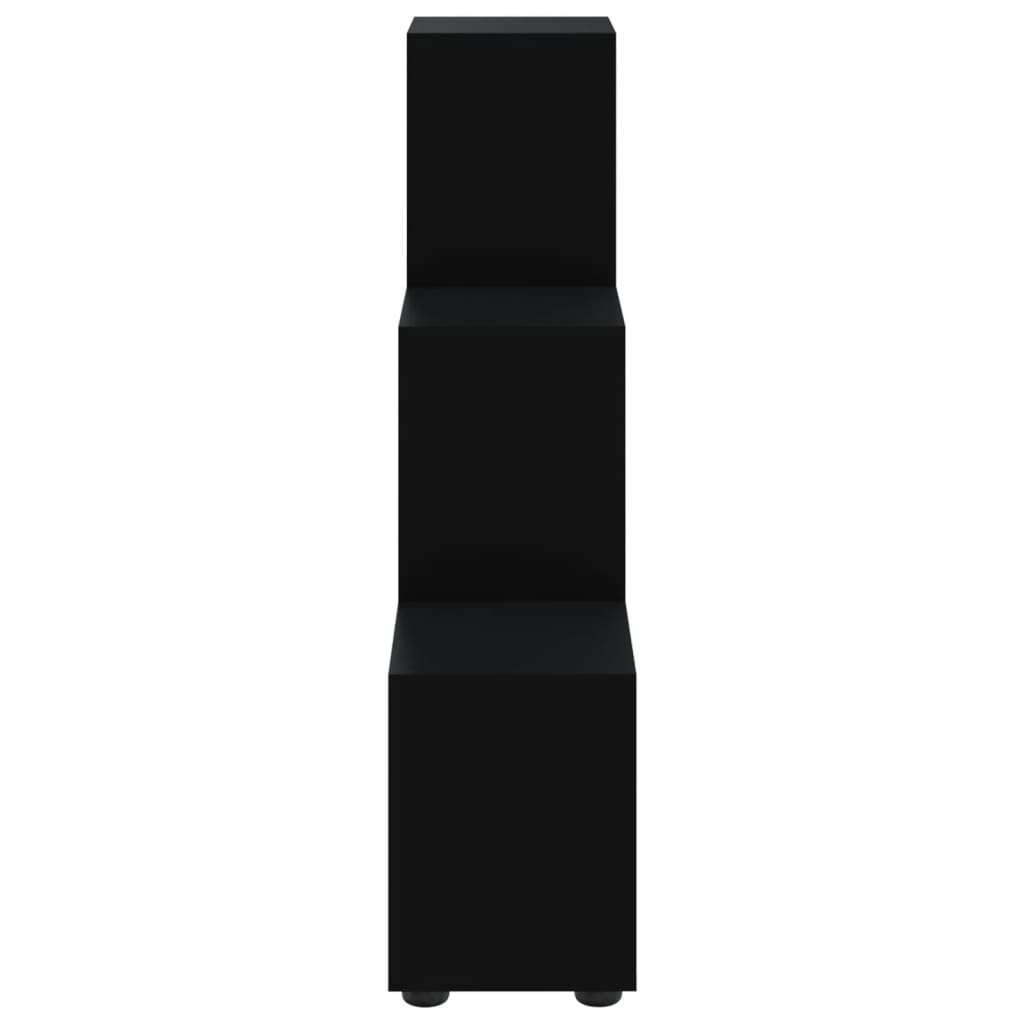 vidaXL Regał schodkowy, czarny, 107 cm, materiał drewnopochodny