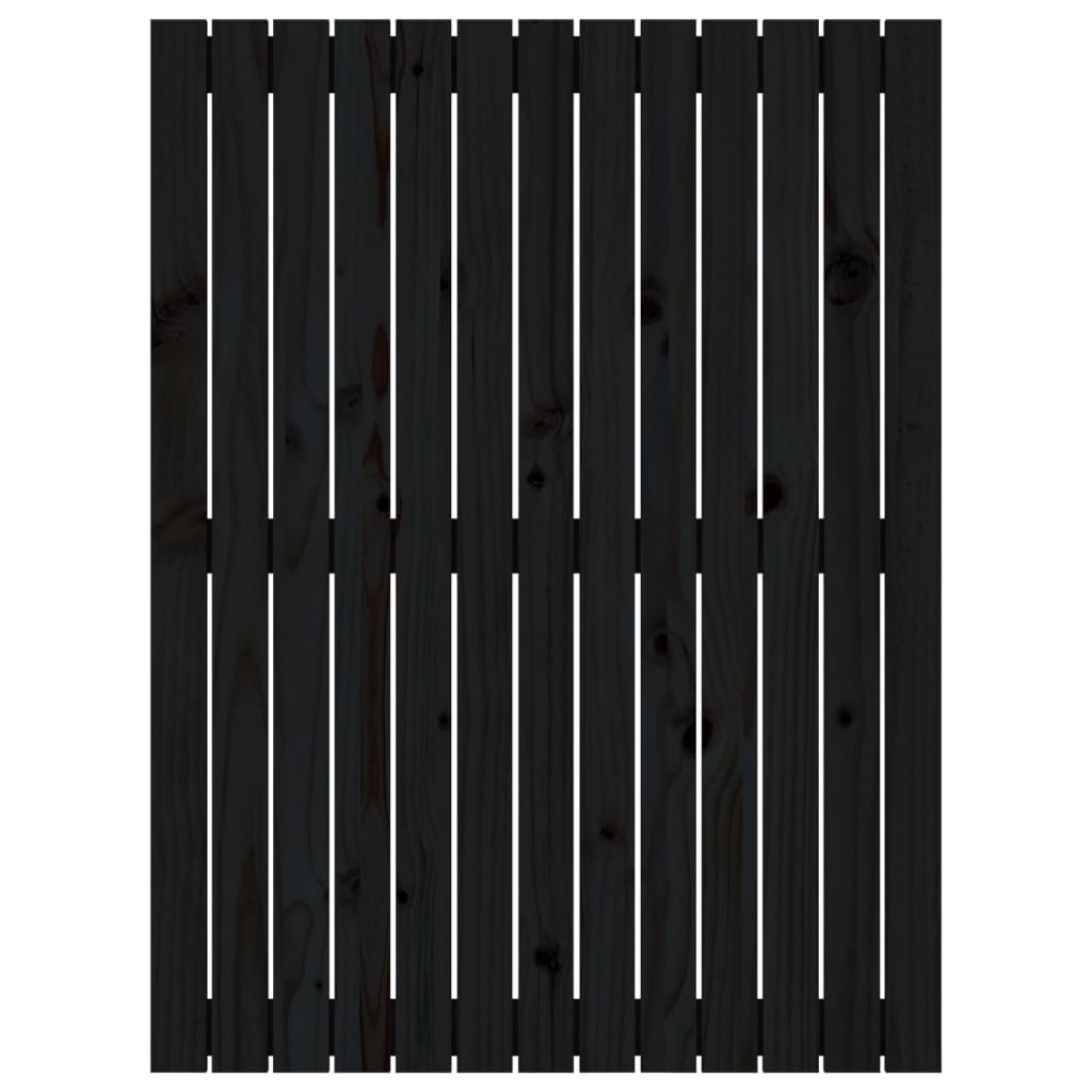 vidaXL Wezgłowie łóżka, czarne, 82,5x3x110 cm, lite drewno sosnowe